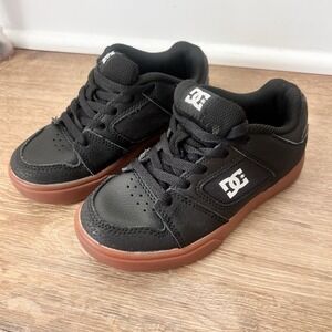 DC Shoes Emery Leather Sneakers Boys 12 Black L White Skateboarding Shoes‎ Kids